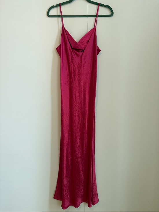 Babaton Dresses & Skirts - Babaton Satin Slip Midi Dress in Fuchsia